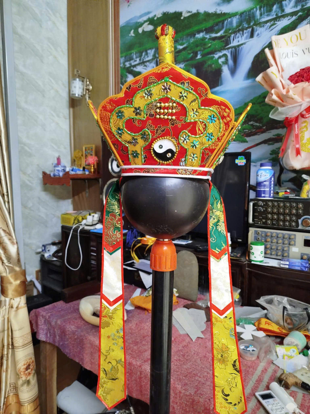 Mũ Thầy Cúng Thủ Công Cao Cấp | Mũ Pháp Sư Hành Lễ | Nhận May Theo Yêu Cầu