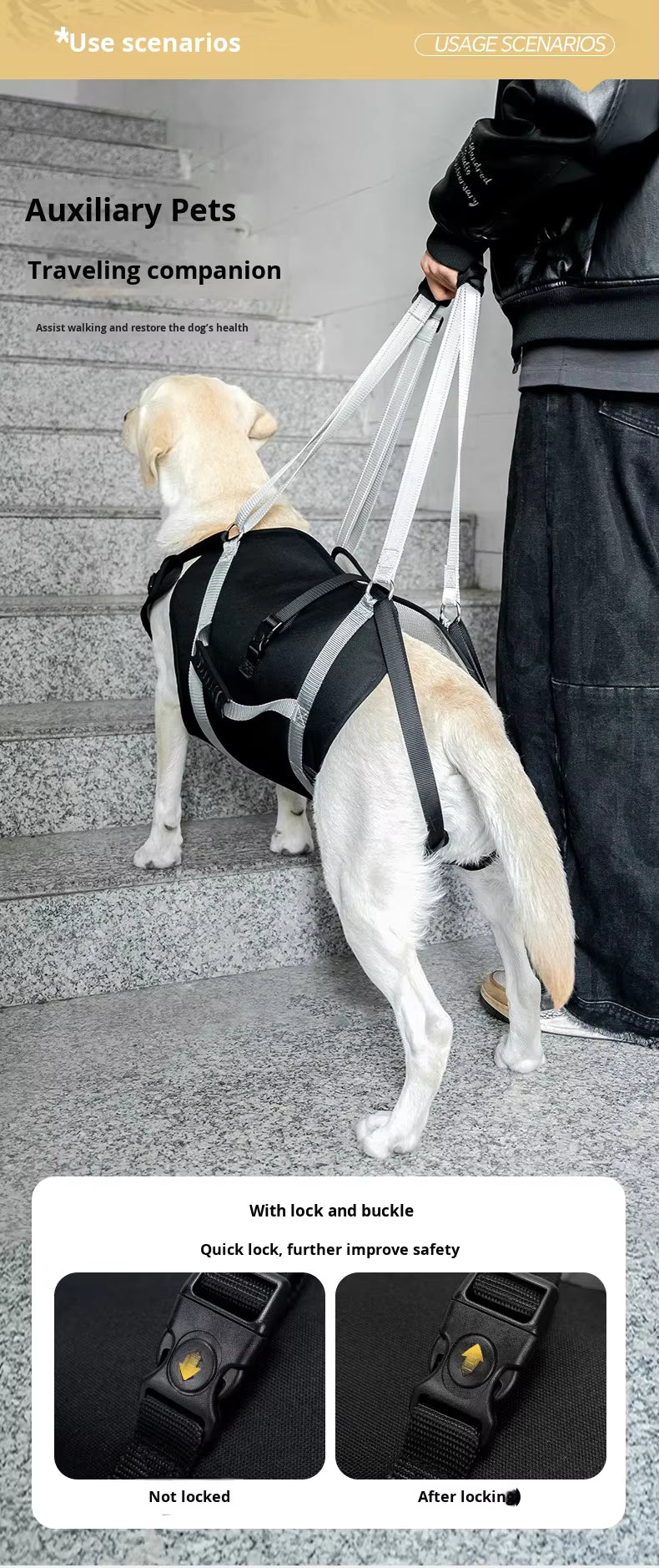 PawNest™ SupportSling – Dog Mobility & Hind Leg Support Harness