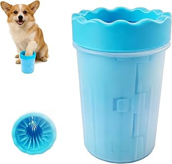 PawNest Portable Dog Paw Cleaner Cup with soft silicone bristles for cleaning muddy dog paws