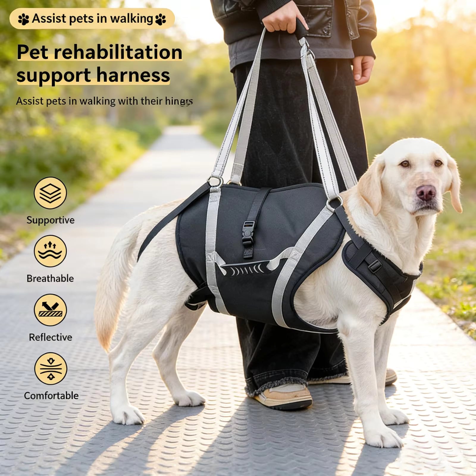 PawNest™ SupportSling – Dog Mobility & Hind Leg Support Harness