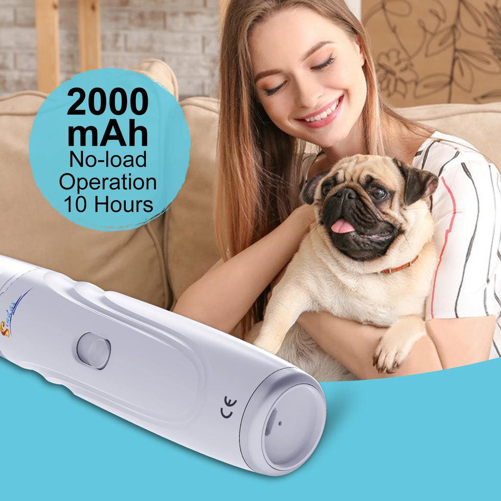 PawNest™ Quiet Dog Nail Grinder – Rechargeable Pet Nail Trimmer with LED Light