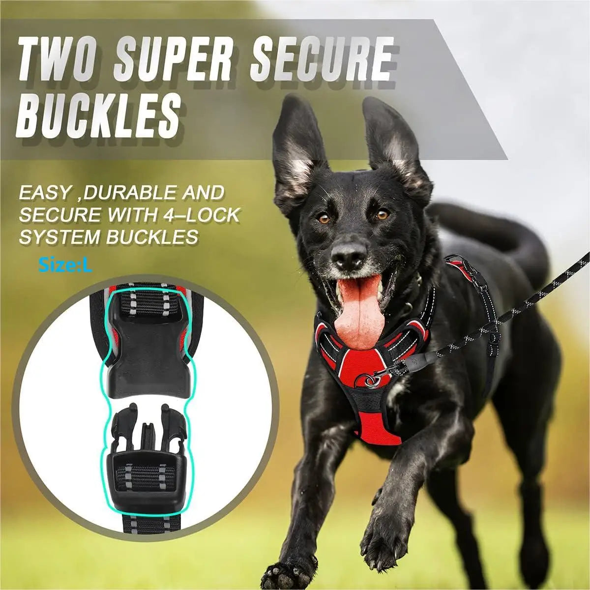 PawNest™ No-Pull Dog Harness – Adjustable Reflective Vest for Small, Medium & Large Dogs