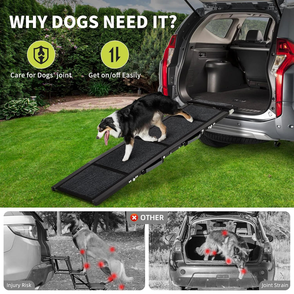 PawNest™ FoldEase Dog Car Ramp | Folding Non-Slip Ramp for Large Dogs