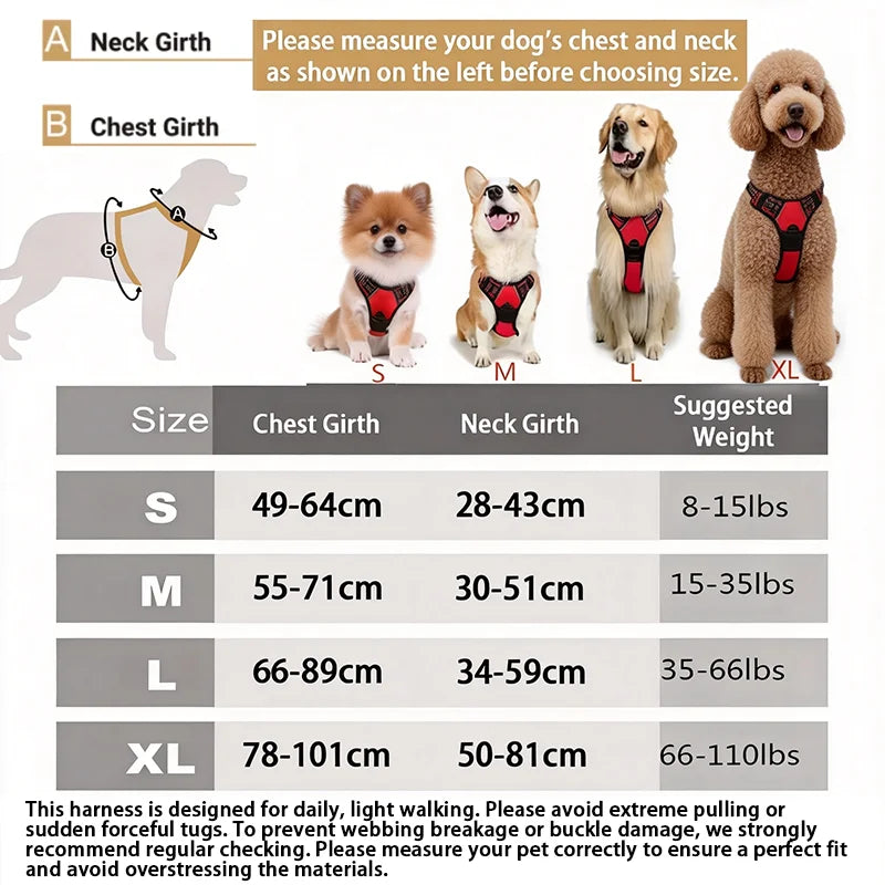 PawNest™ No-Pull Dog Harness – Adjustable Reflective Vest for Small, Medium & Large Dogs