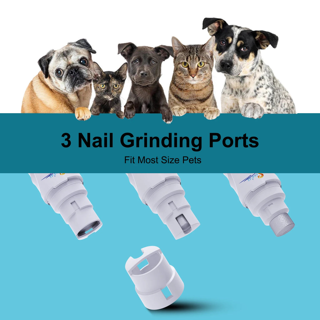 PawNest™ Quiet Dog Nail Grinder – Rechargeable Pet Nail Trimmer with LED Light