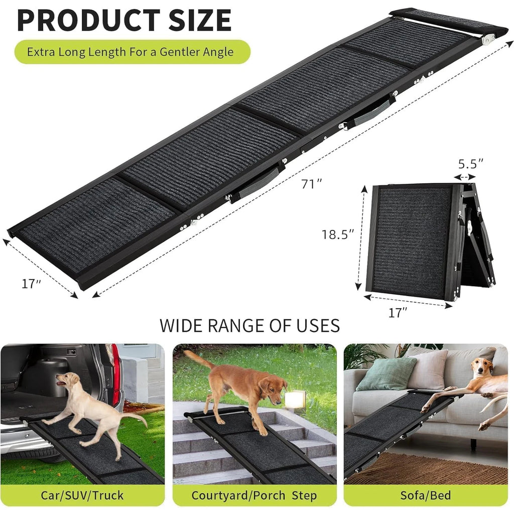 PawNest™ FoldEase Dog Car Ramp | Folding Non-Slip Ramp for Large Dogs