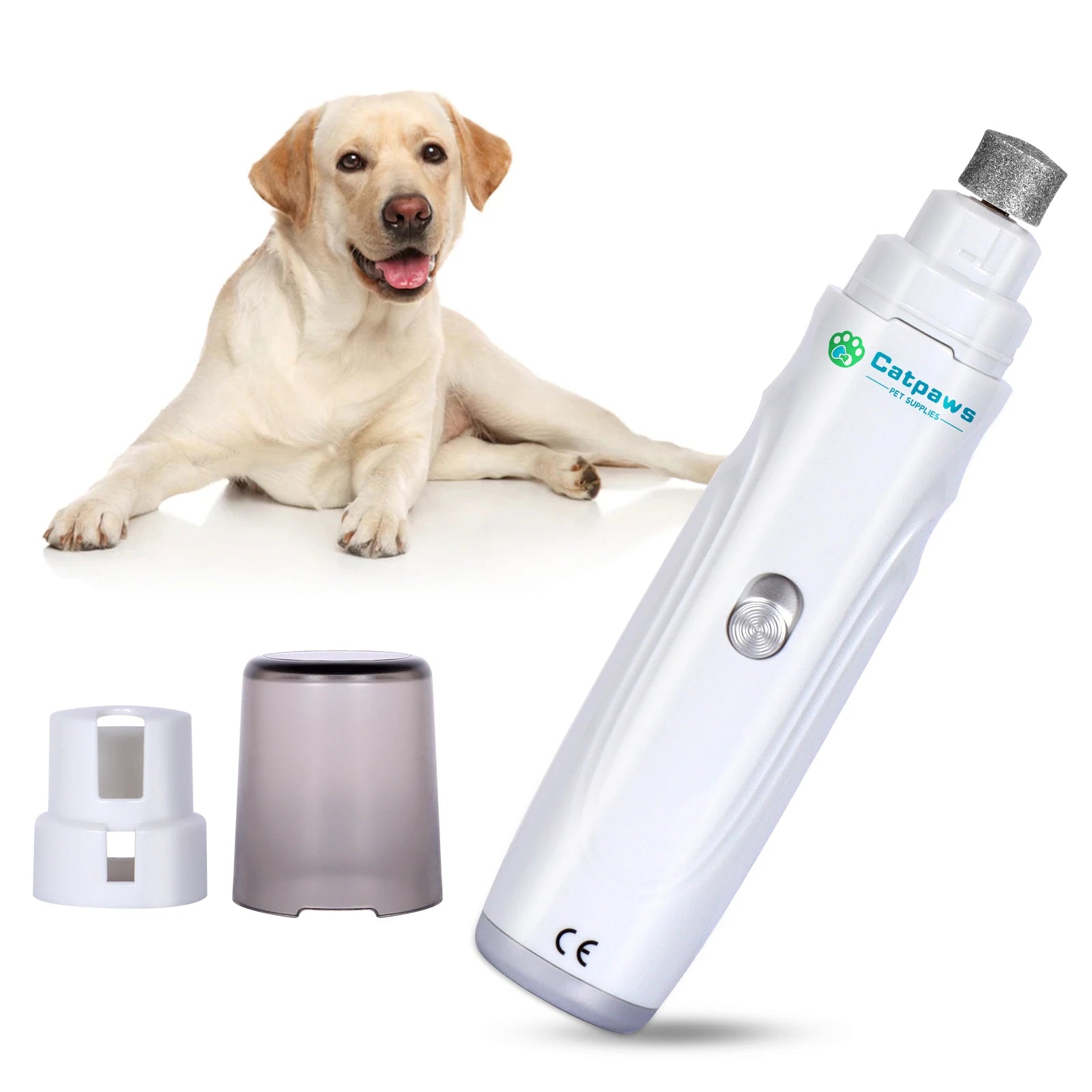 PawNest™ Quiet Dog Nail Grinder – Rechargeable Pet Nail Trimmer with LED Light