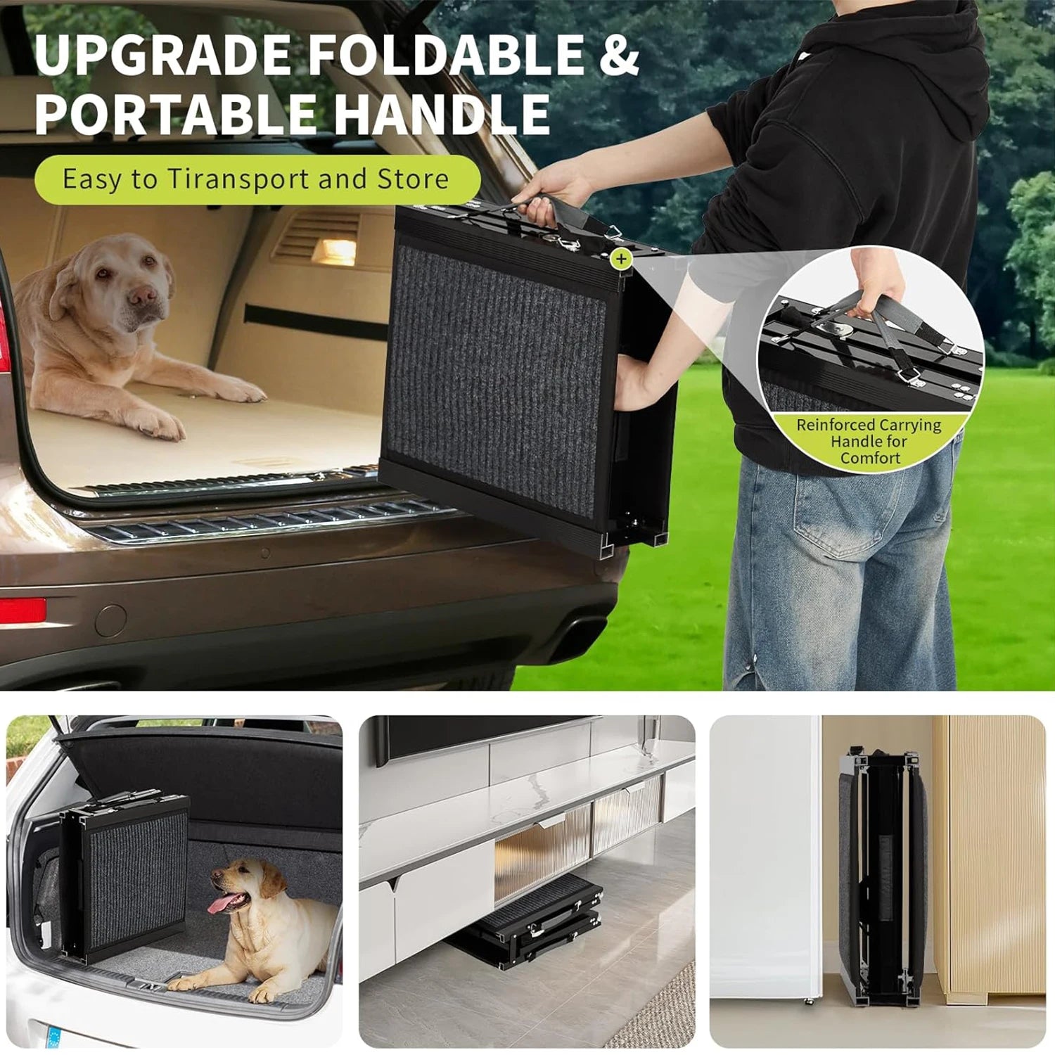 PawNest™ FoldEase Dog Car Ramp | Folding Non-Slip Ramp for Large Dogs