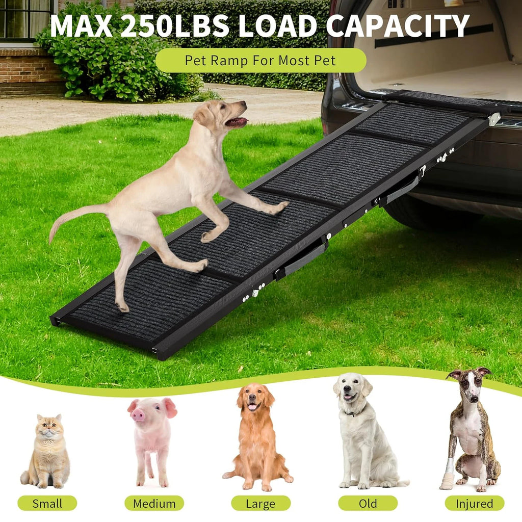 PawNest™ FoldEase Dog Car Ramp | Folding Non-Slip Ramp for Large Dogs