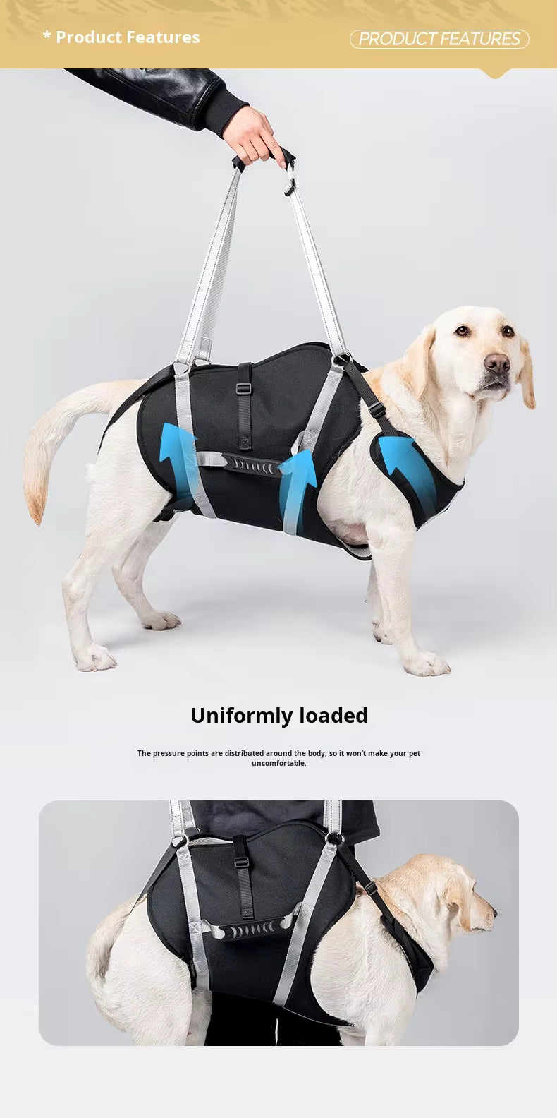 PawNest™ SupportSling – Dog Mobility & Hind Leg Support Harness