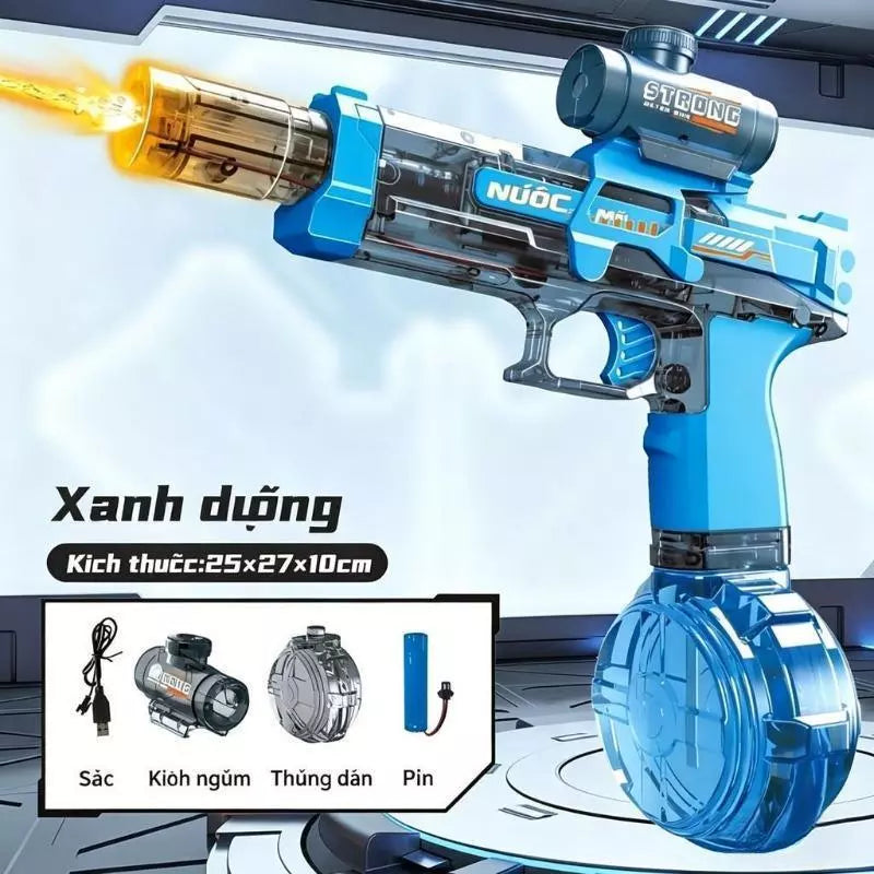 Súng Nước Điện Có Đèn LED – Phun Liên Tục, Bình Nước Lớn, Phiên Bản Nâng Cấp